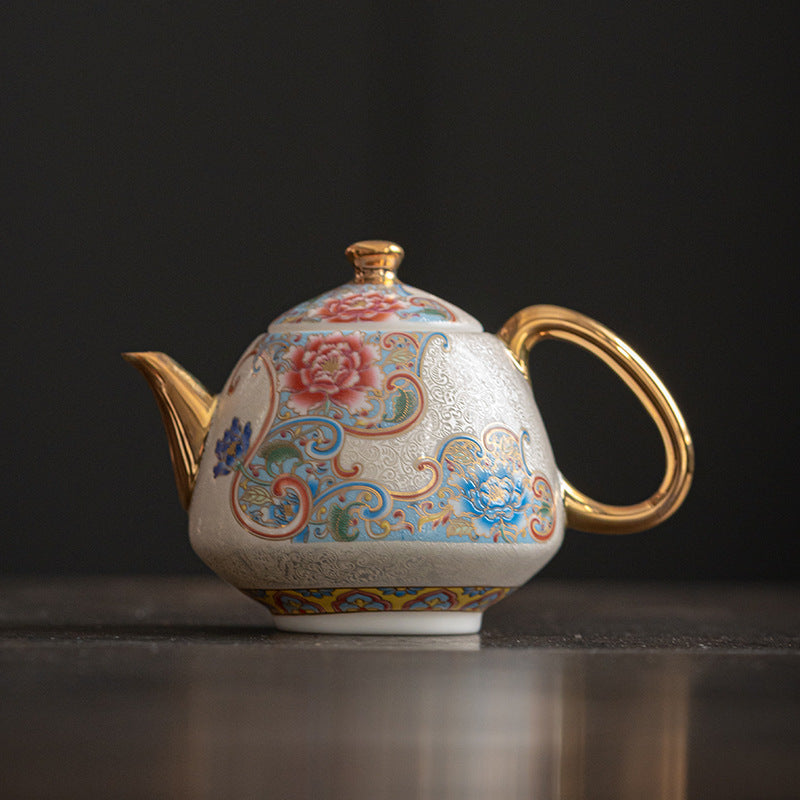 Dehua Handmade Silver Filigree Imperial Concubine Tea Set