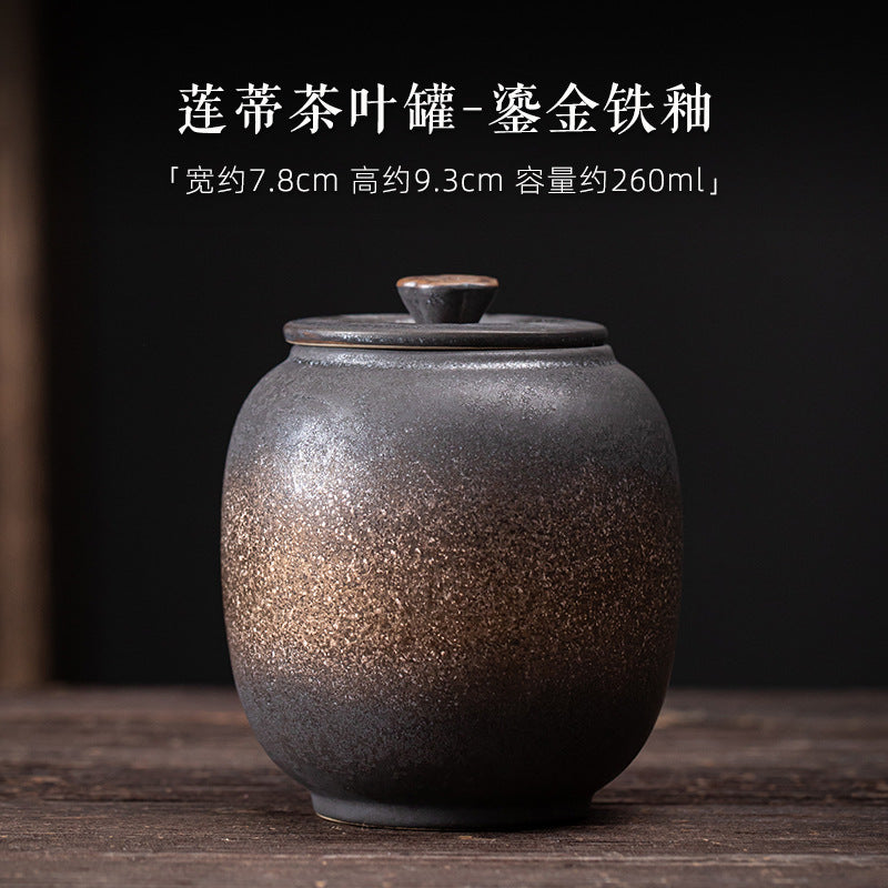 Japanese Style Unsealed Gilding Iron Glaze Tea Pot