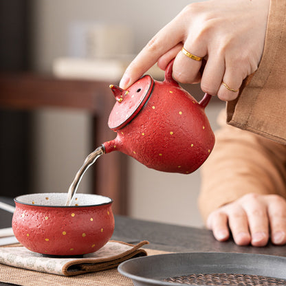 Japanese Style Coarse Pottery Kiln Baked Teapot