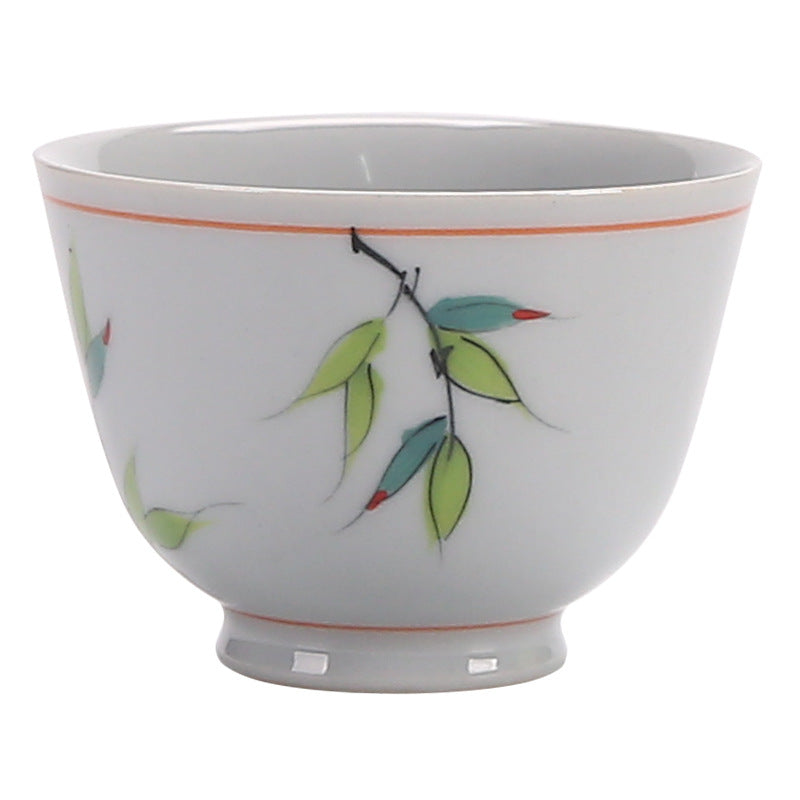 Hand Painted Bamboo Ceramic Tea Cup