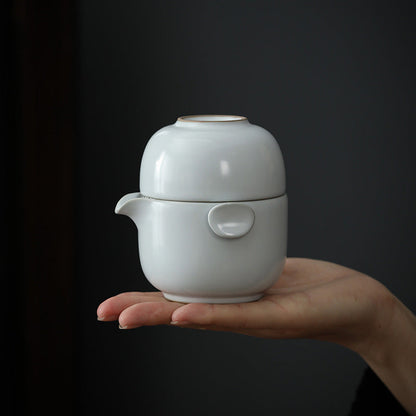 Portable Ru Kiln Tea Cup Set
