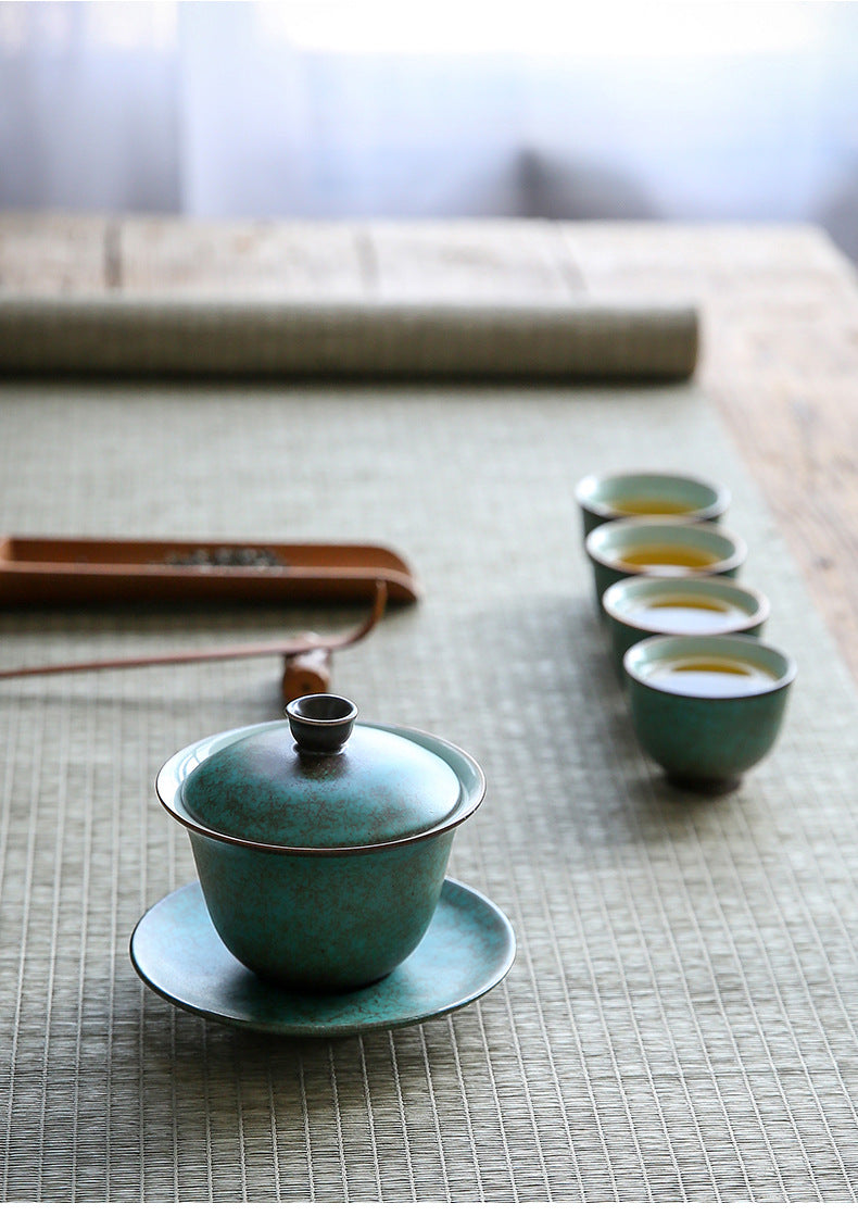 Kiln-Turned Color Changing Porcelain Gaiwan Tea Set
