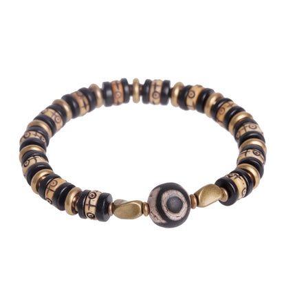Retro Yak Bone Copper Beads Bracelet