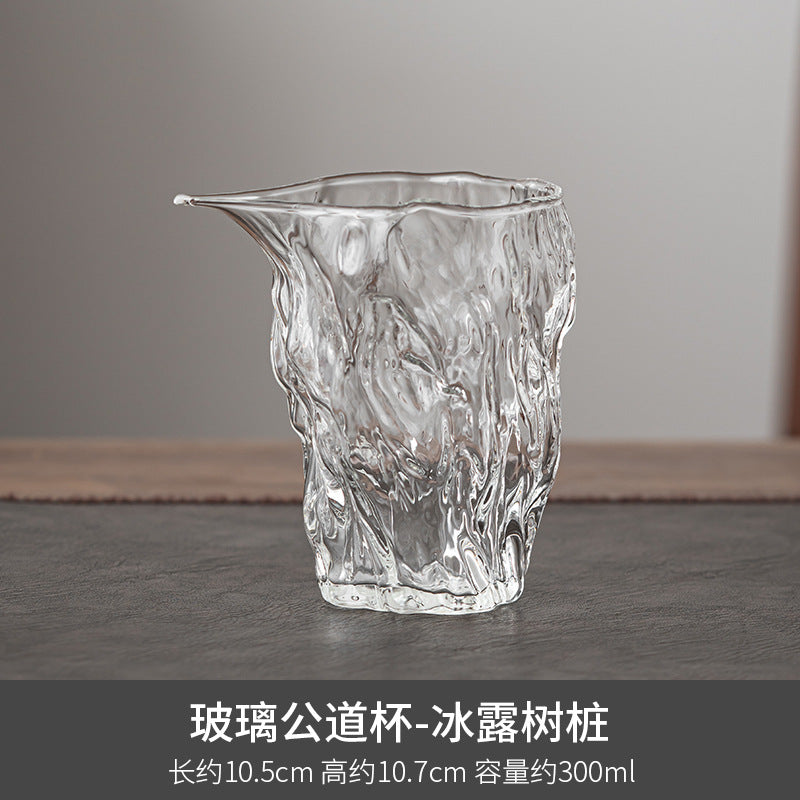 Japanese Style Walnut Pattern Glass Fair Cup Thick Heat-Resistant Transparent Hammer Pattern Fair Cup Tea Pitcher Kung Fu Tea Utensils