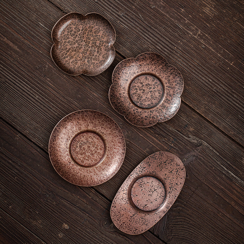 Japanese Style Bronze Coaster Retro Teacup Mat
