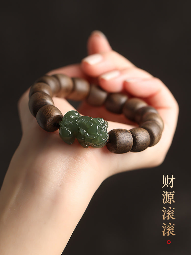 Pi Xiu Jade Agarwood Peace Wealth Bracelet