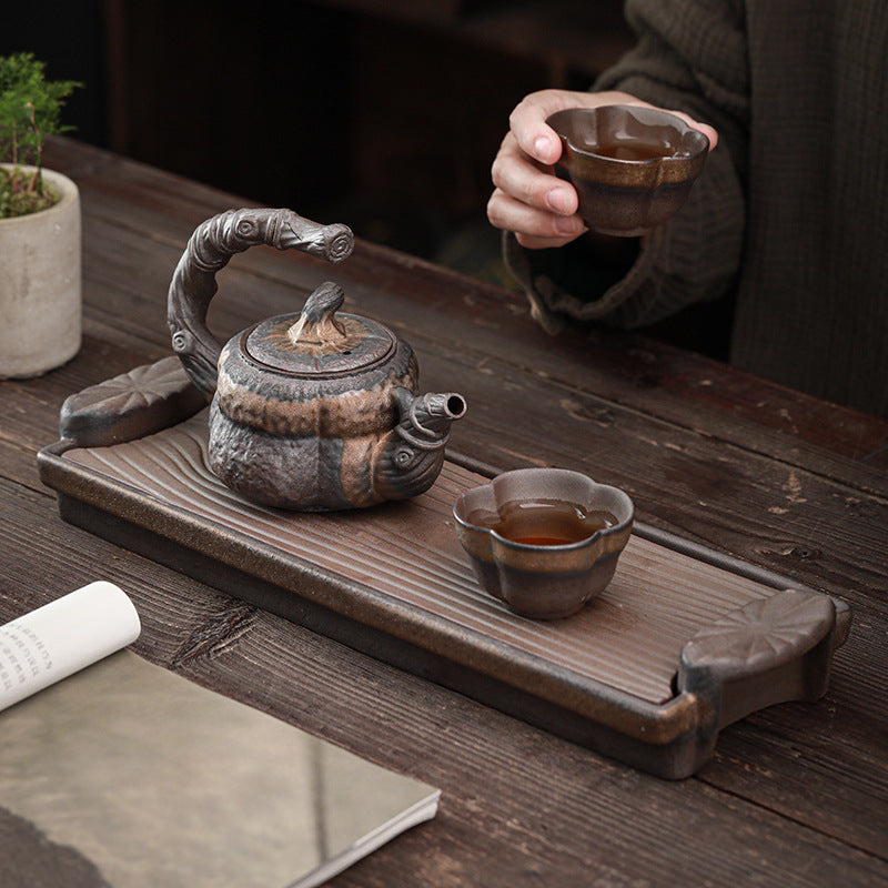 Gilding Pumpkin Loop-Handled Teapot