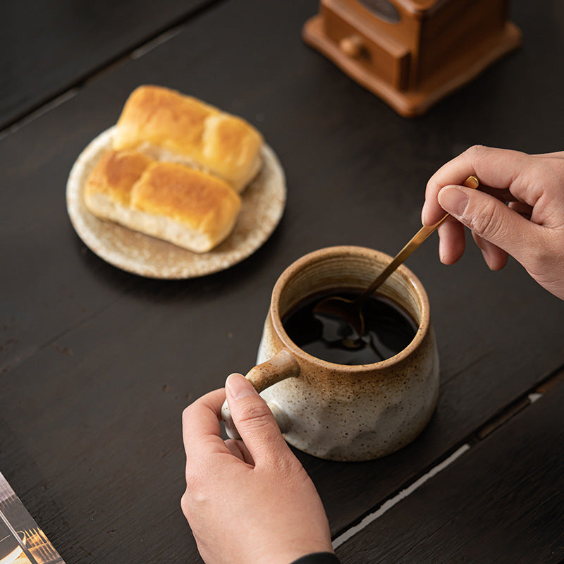Handmade Japanese-Style Retro Stoneware Coffee Cup Set