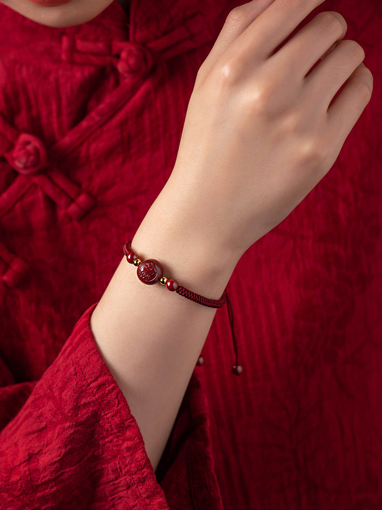 Lucky Zodiac Cinnabar Red Rope Bracelet