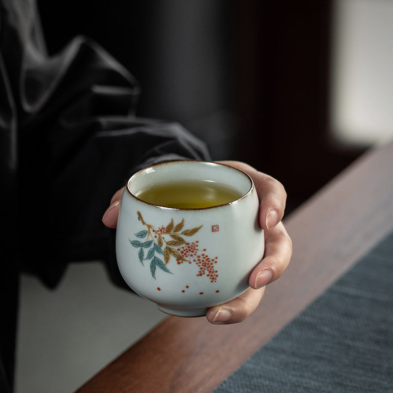 Antique Moon White Ru Ware Tea Cup