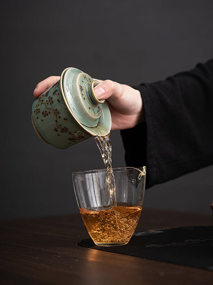 Chinese Style Gold-Painted Anti-Scald Gaiwan