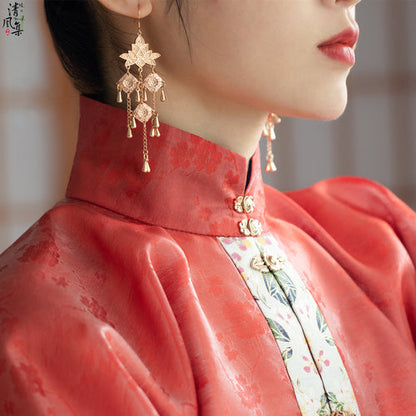 Chinese Classical Style Bamboo Jade Earrings