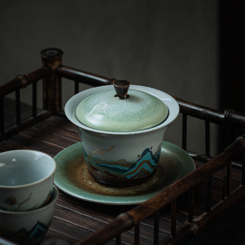 Stone Glaze Fu Ru Mountain Gaiwan Tea Cup Bowl