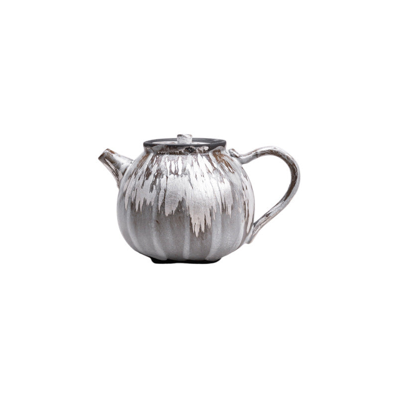 Motao Silver Static Pot Retro Stoneware Teapot