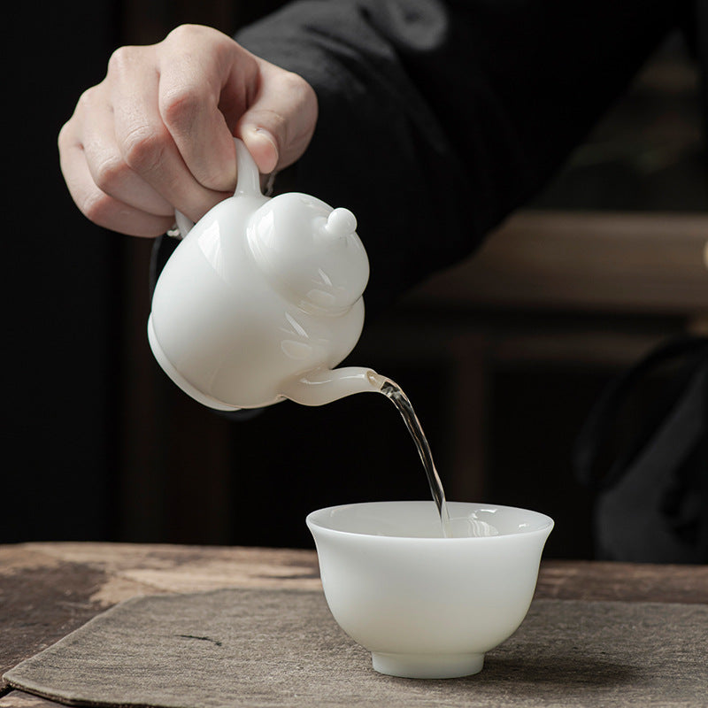 Dehua Ice Jade Porcelain Mini Teapot