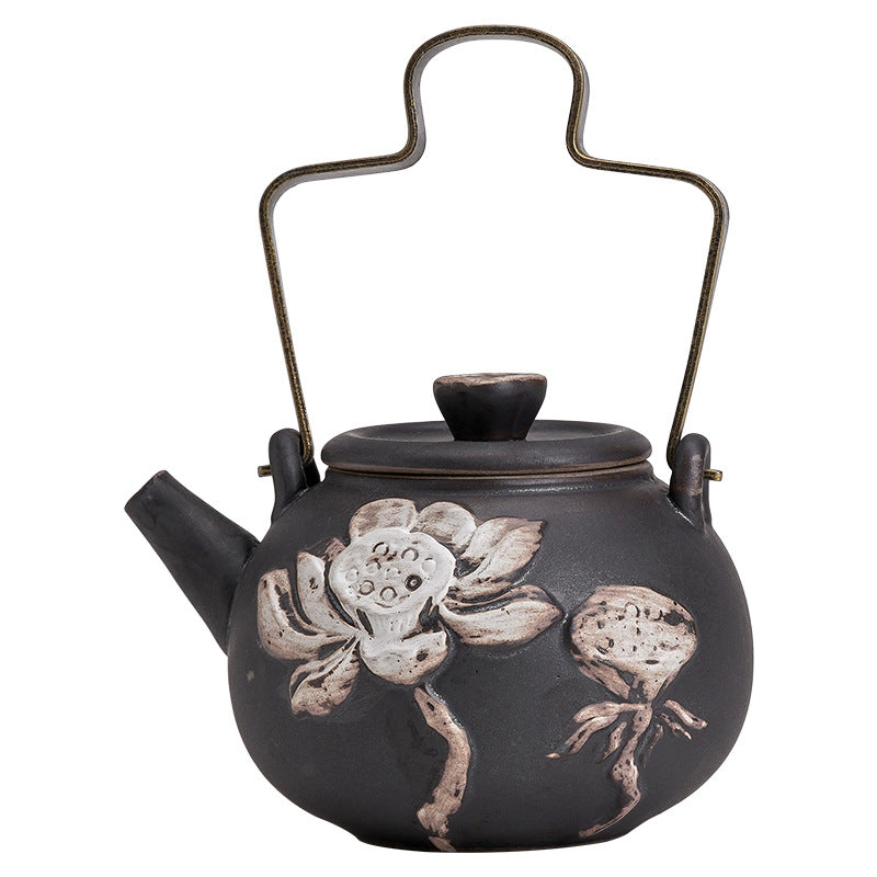 Ji Ji Feng Lotus Rhyme Loop-Handled Teapot