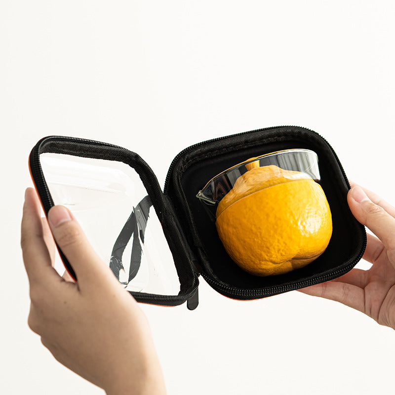 Orange Portable Travel Tea Set