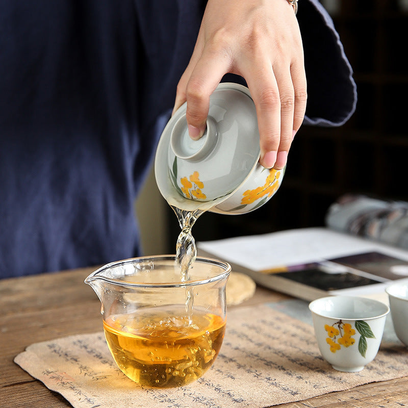 Underglaze Hand Painted Loquat Gaiwan