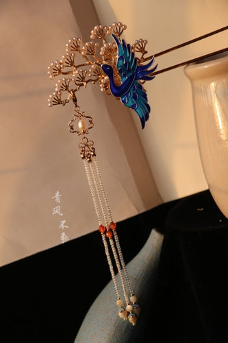 Ancient Style Original 925 Cloisonne Crane Earrings