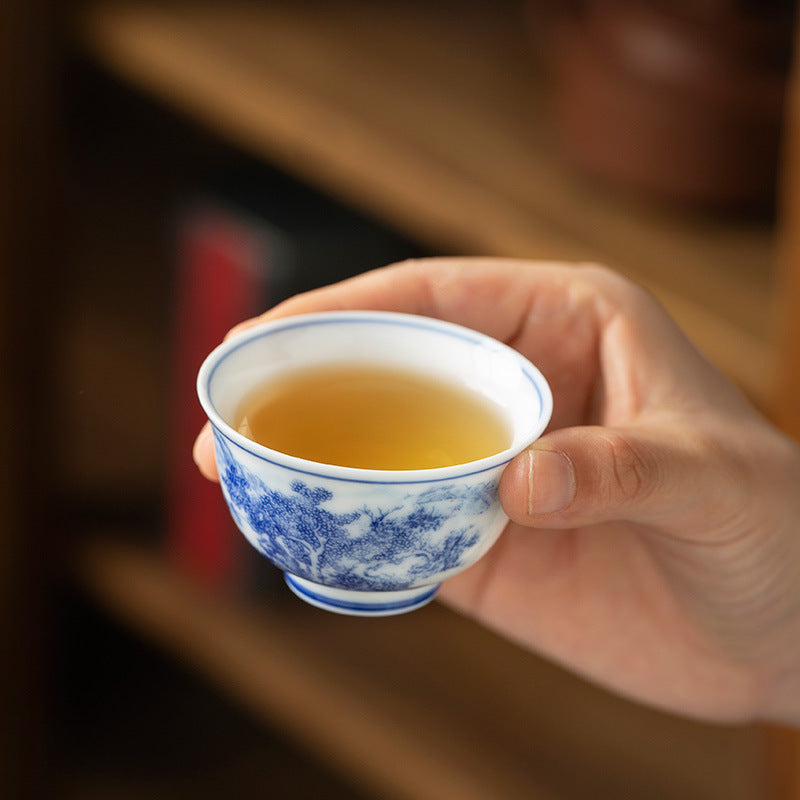 Blue and White Porcelain Tea Tasting Cup