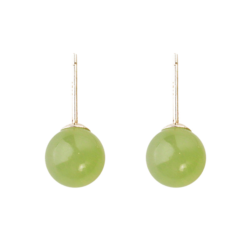 Clear Water Hetian Jade 925 Sterling Silver Earrings