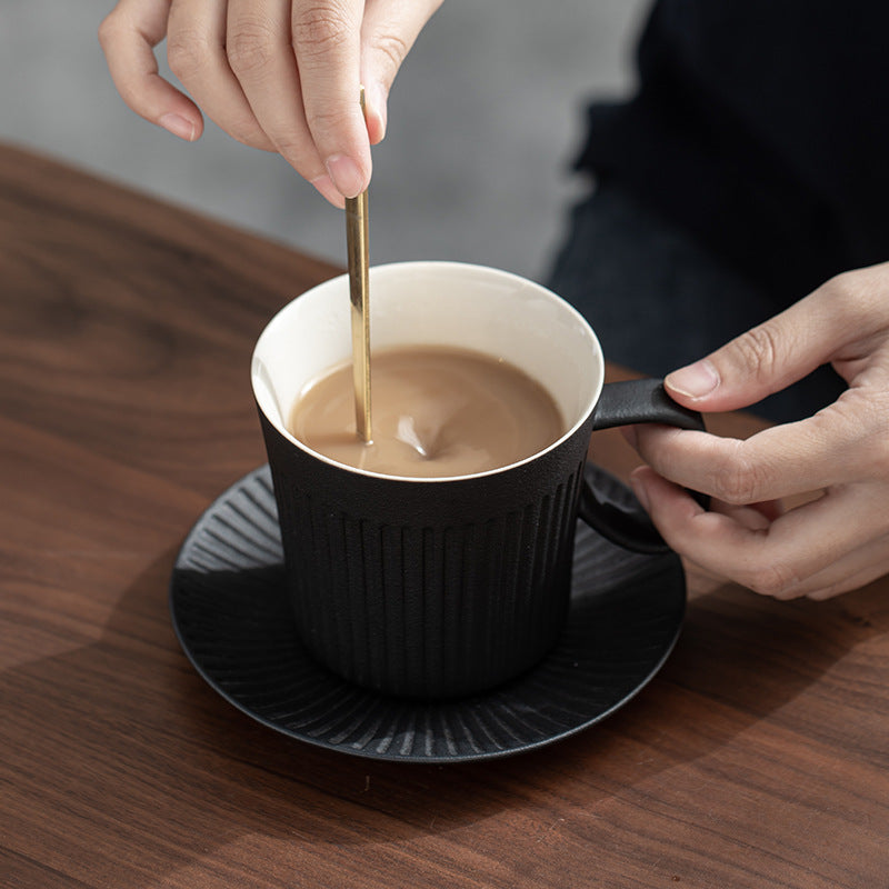 Rustic Vertical Stripe Colorful Ceramic Coffee Cup
