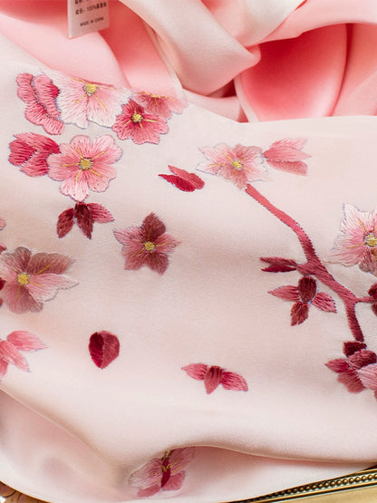 Chinese Style Suzhou Embroidery Mulberry Silk Scarf