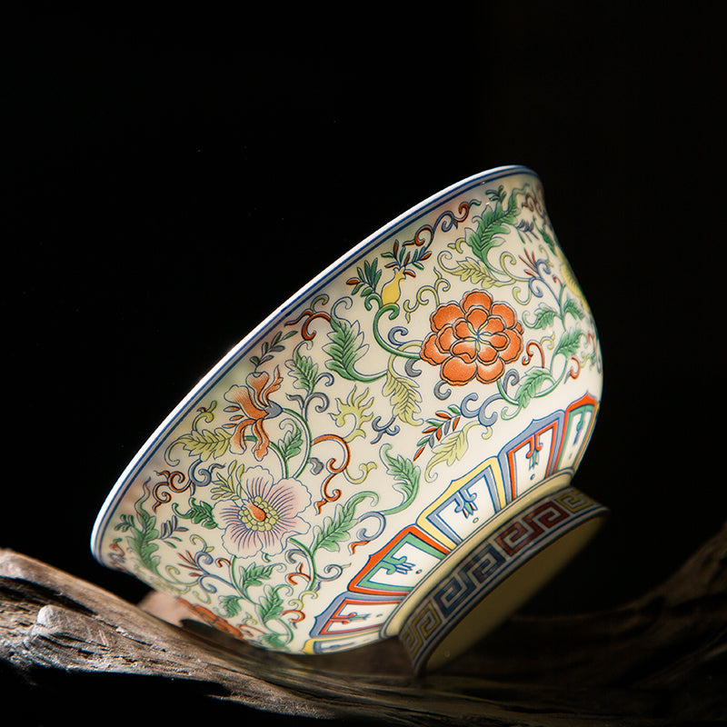 Chinese Enamel Goblet Bone Ceramic Bowl