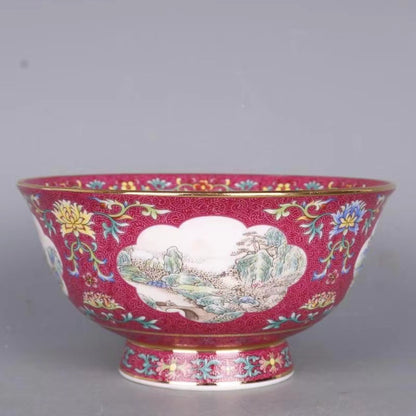 6 inches Auspicious Gift Enamel Color Noble Bone China Bowl