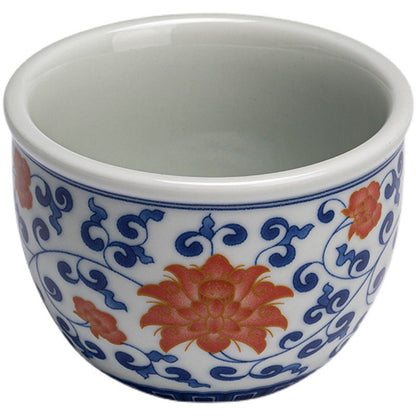 Glazed Red Blue and White Master Cup