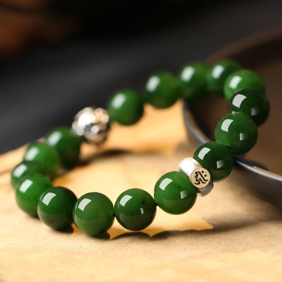 Hetian Jasper Benming Buddha Bracelet