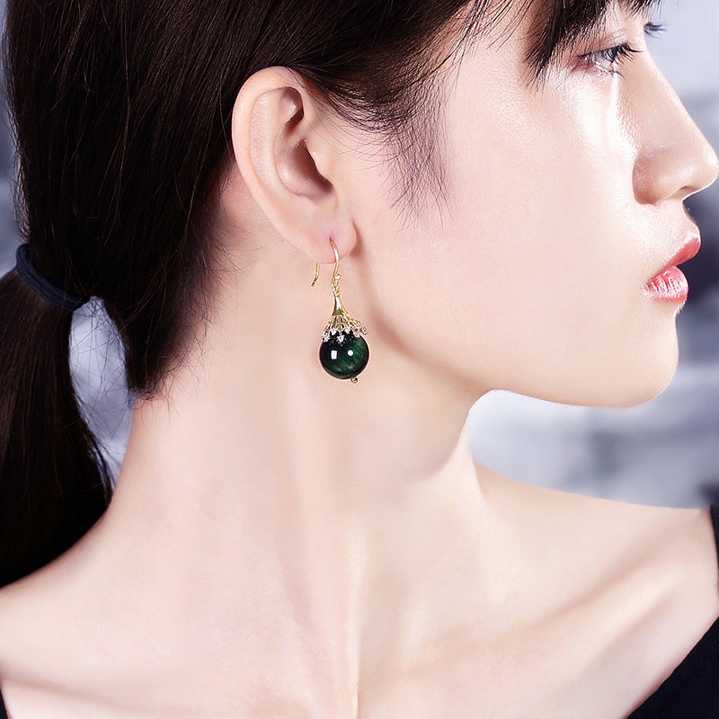 Fresh Mori Style Green Earrings