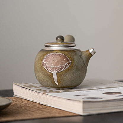Ice Flower Glaze Lotus Seedpod Teapot