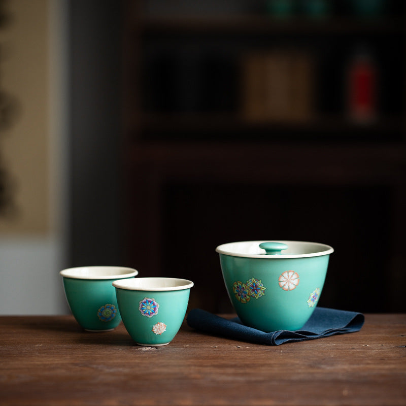 Japanese Style Spearmint Ceramic Travel Tea Set