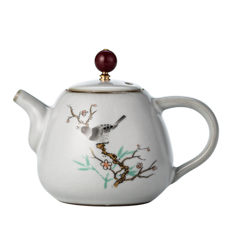 Enameled Cast Iron Ru Ware Teapot