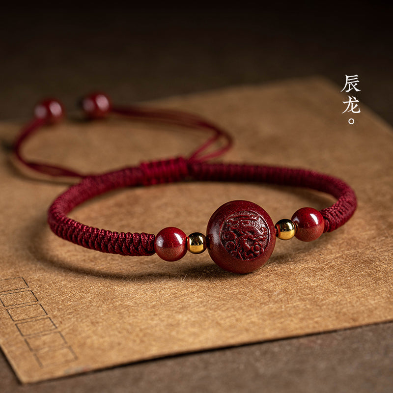 Lucky Zodiac Cinnabar Red Rope Bracelet