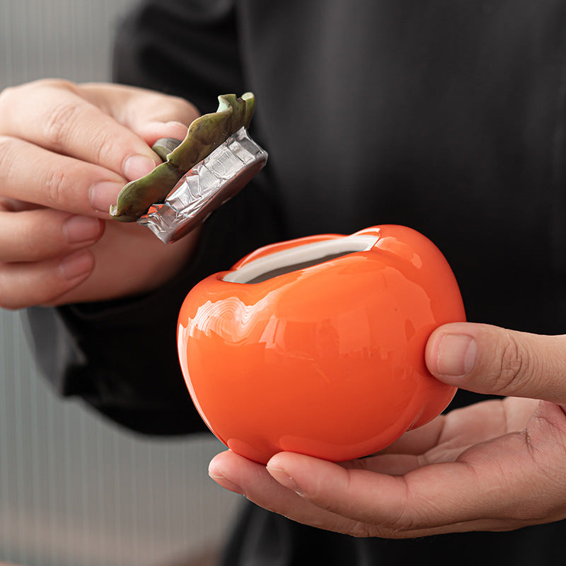 Lucky Persimmon Small Sealed Storage Jar