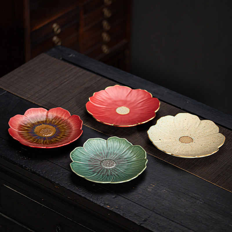 Lotus Bearing Stoneware Tea Pot Base Pot Mat