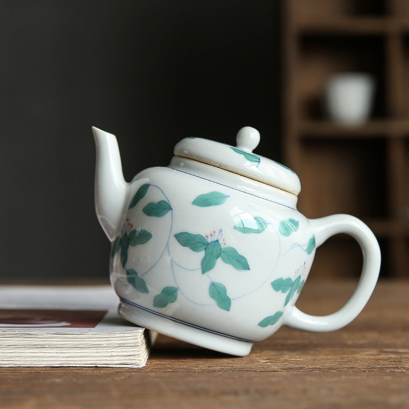 Hand Painted Smoothly Ceramic Teapot Single Teapot
