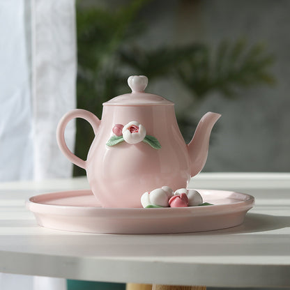 Handmade Pinching Flower Light Luxury Small Teapot