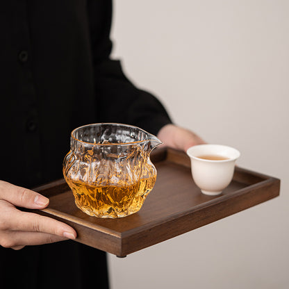 Japanese Style Walnut Pattern Glass Fair Cup Thick Heat-Resistant Transparent Hammer Pattern Fair Cup Tea Pitcher Kung Fu Tea Utensils