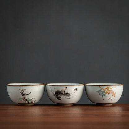 Portable Ru-Porcelain Tea Cup