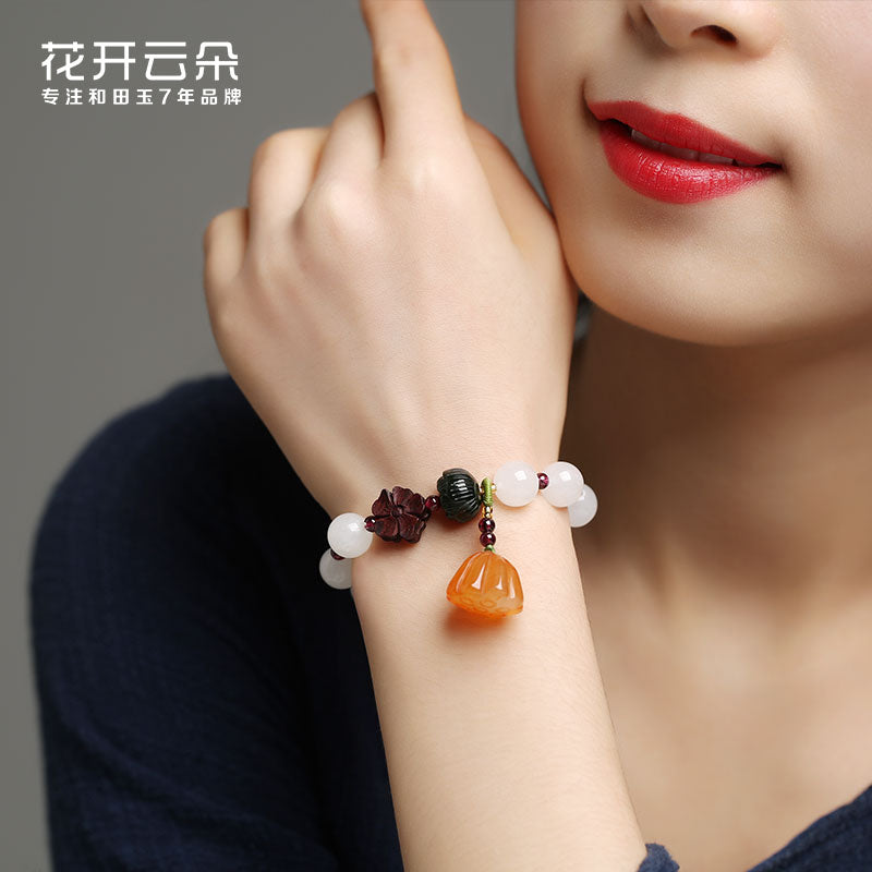 White Jade Beads Peaceful Bracelet