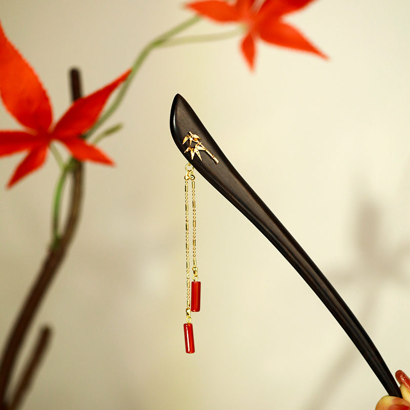 Ancient Style Red Agate Ebony Hairpin