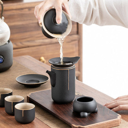 Black Pottery Kung Fu Tea Set