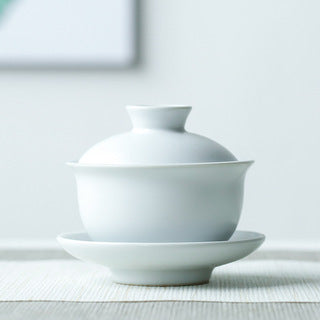 Handmade Retro Stoneware Ceramic Sancai Gaiwan