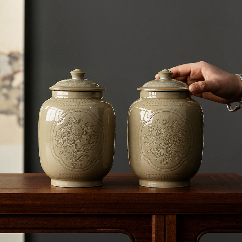 Dehua Ding Ware Yellow Ceramic Tea Jar