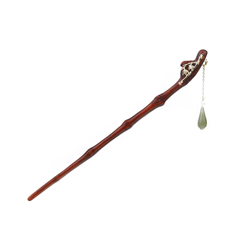 Ancient Style Rosewood Hetian Jade Hairpin