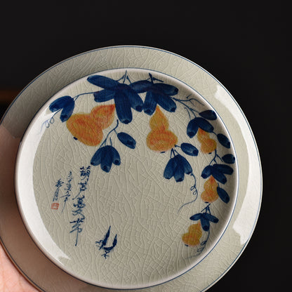 220ml Retro Old Clay Gracked Glaze Hand-Painted Gaiwan