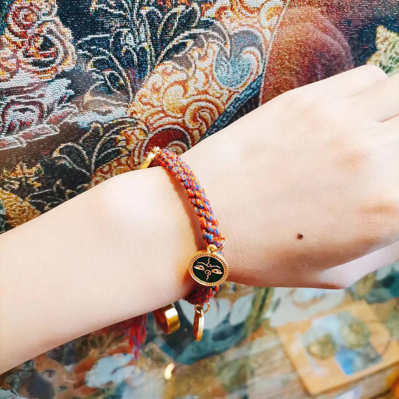 Custom Hand-Woven Tibetan Thangka Bracelet